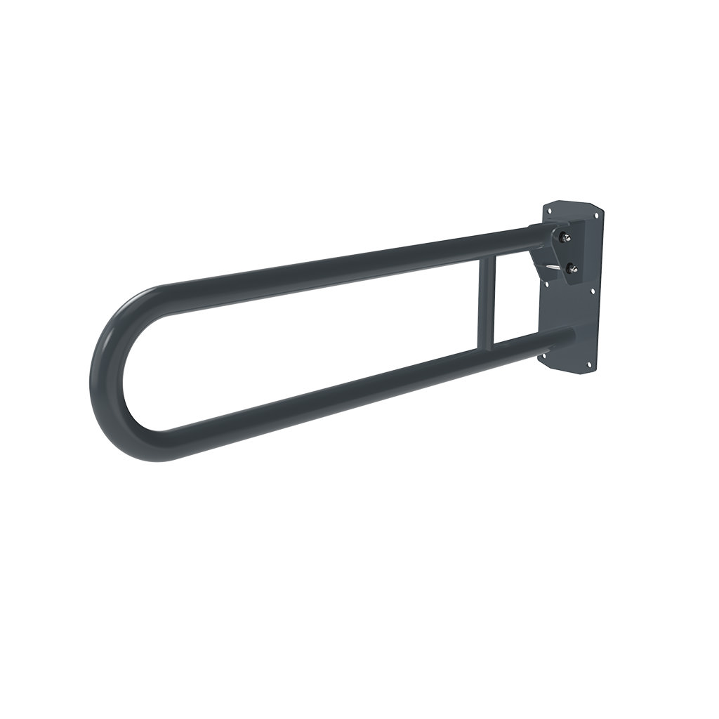 800mm Hinged Shower Support Rail - Dark Grey