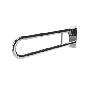 800mm Hinged Shower Support Rail - Polished