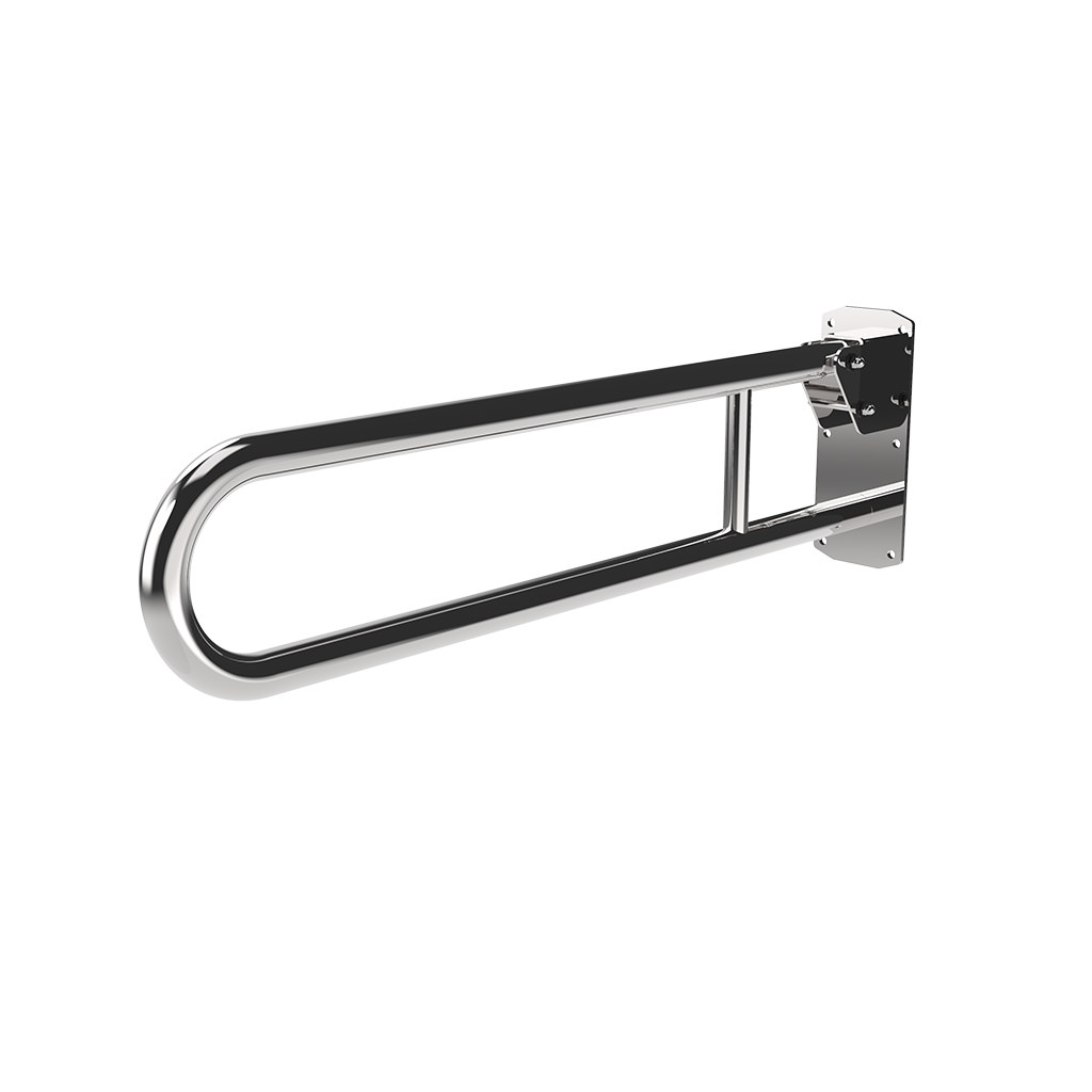800mm Hinged Shower Support Rail - Polished