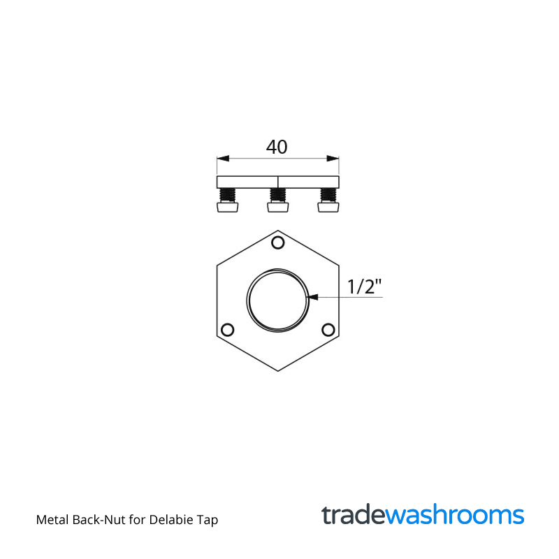 Delabie 826315 Metal Back-Nut