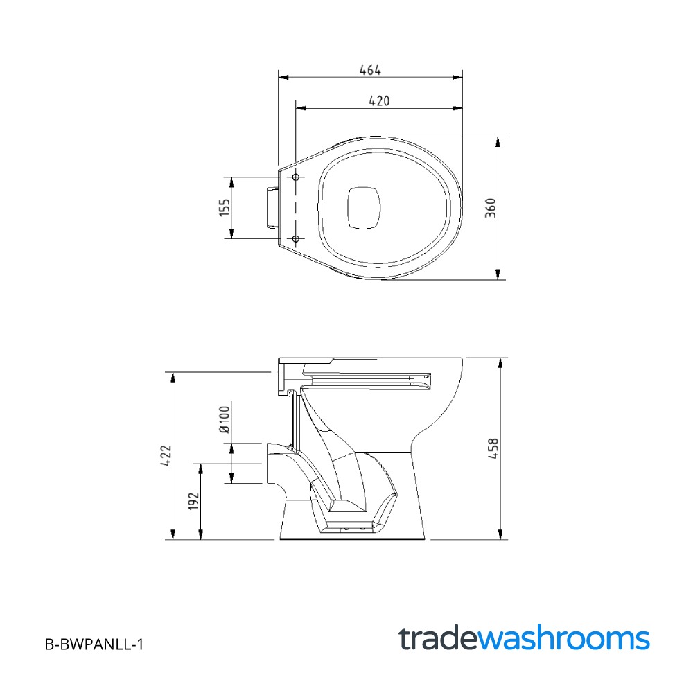 B-BWPANLL-1 - Dimensions