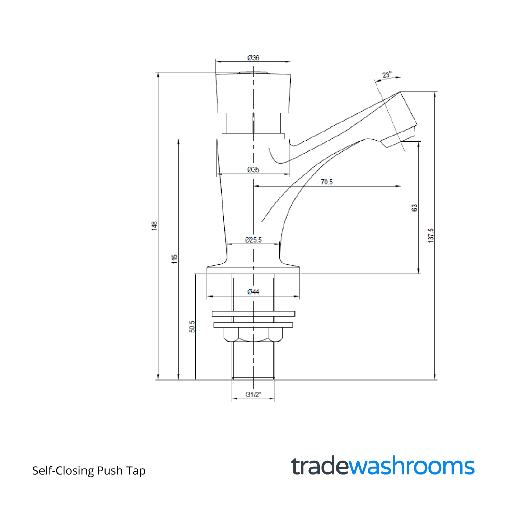 CORM03 - Self-Closing Push Tap