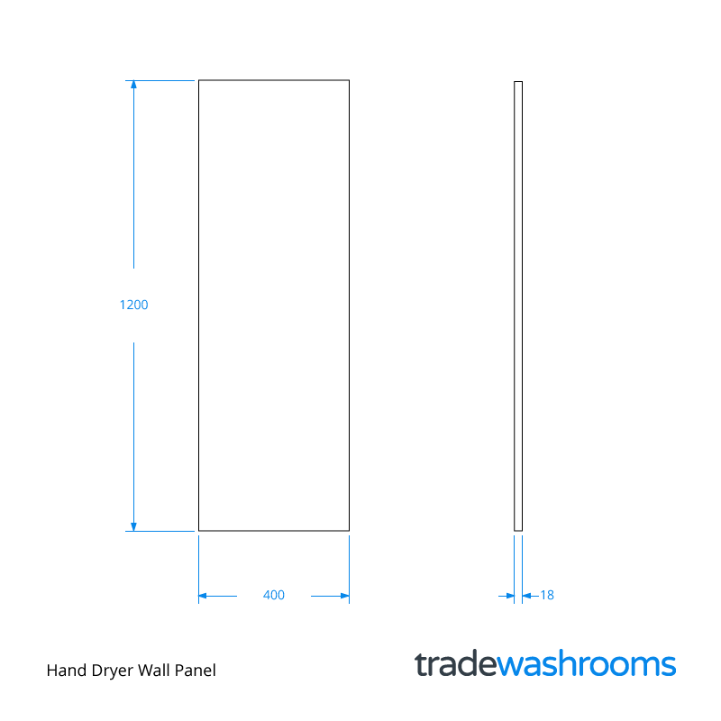 CSHANDLG - Hand Dryer Wall Panel Dimensions