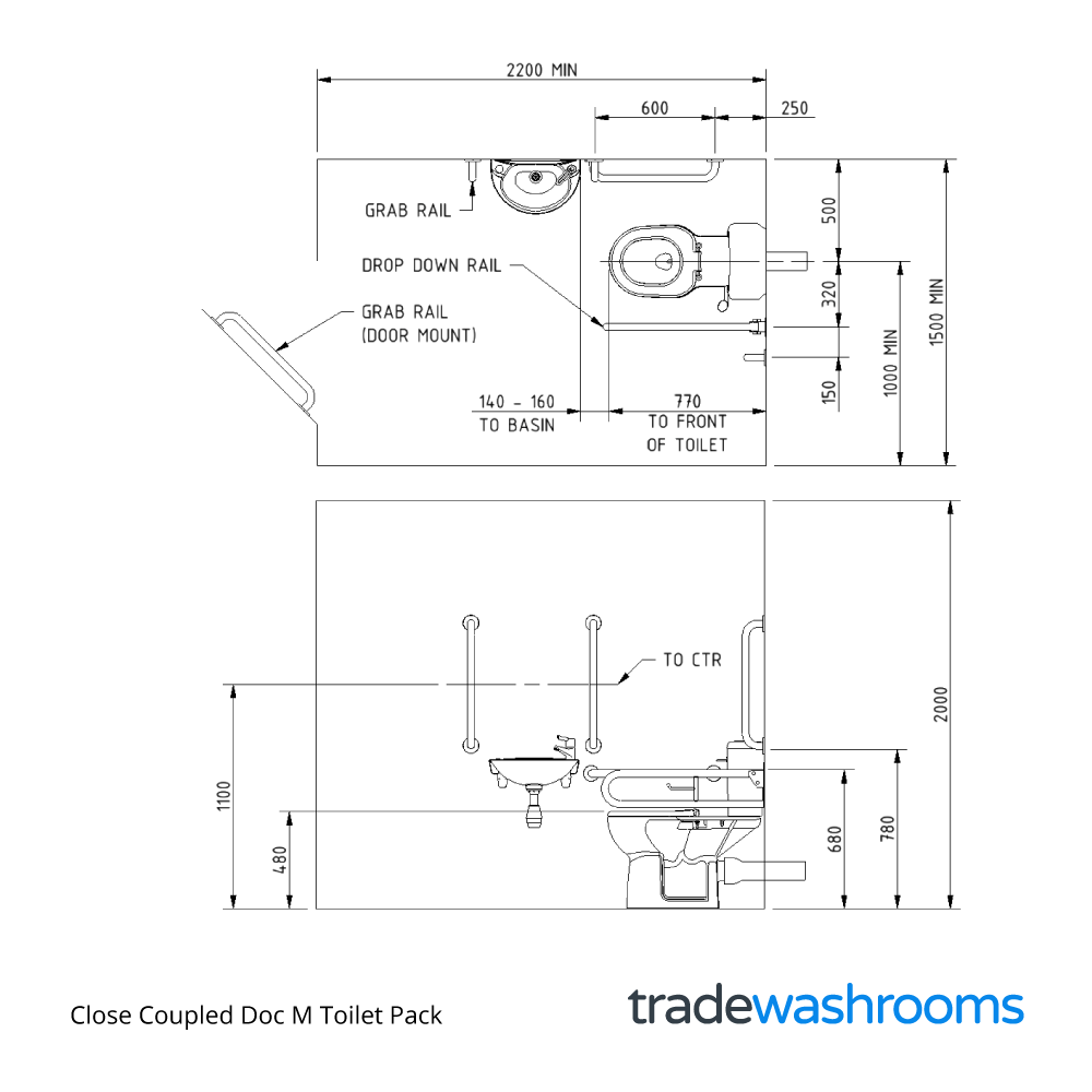 F20-CCLX-MSC - Close-Coupled Doc M Toilet Pack Dimensions