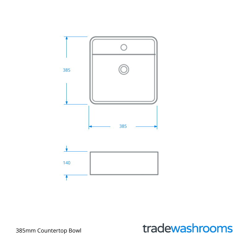 FSB385PSQ - 385mm Countertop Bowl