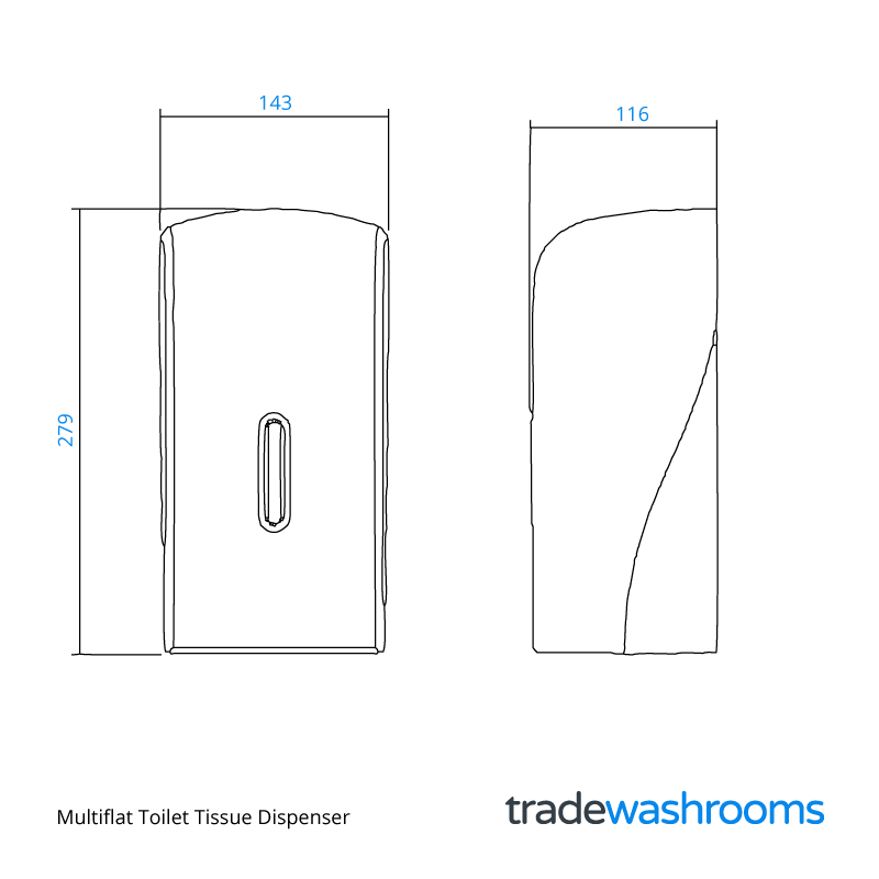 HAL50WGT - Multiflat Toilet Tissue Dispenser