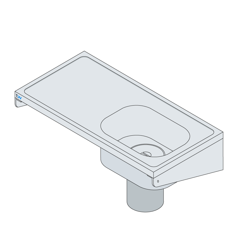Hospital Plaster Sink LH Drainer - HBN PS H