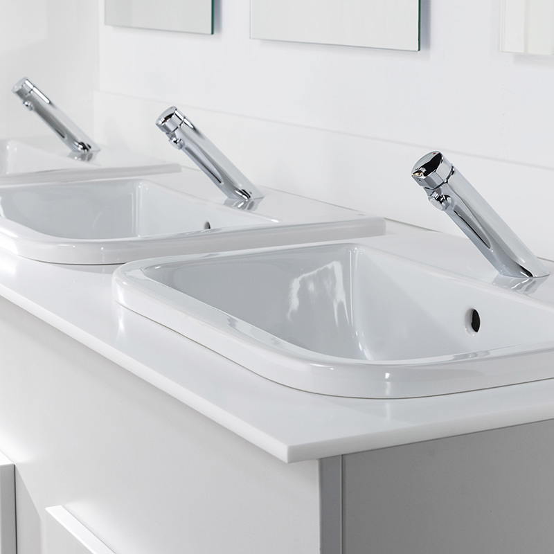 Square Inset Washbasin with Temposoft 2 Basin Tap