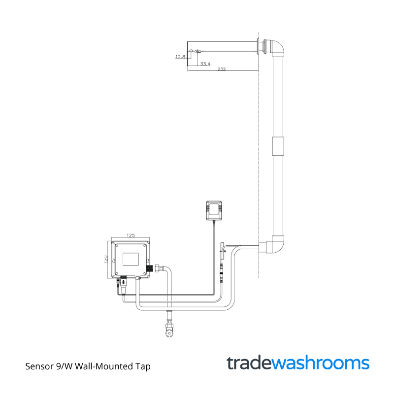 Sensor 9W Wall-Mounted Tap - Image 2