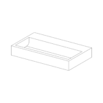 TW090NOT - 900mm Solid Surface Wash Trough with No Tap Holes