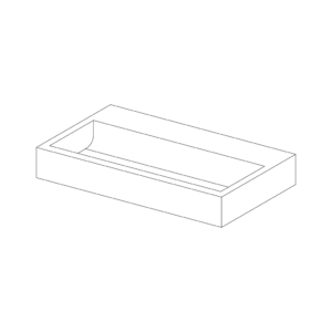 TW090NOT - 900mm Solid Surface Wash Trough with No Tap Holes
