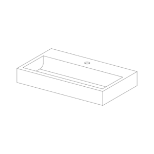 TW090TAP - 900mm Solid Surface Wash Trough with One Tap Hole
