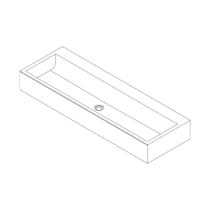 TW120NOT - 1200mm Solid Surface Wash Trough with No Tap Holes