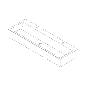 TW120TAP - 1200mm Solid Surface Wash Trough with Two Tap Holes