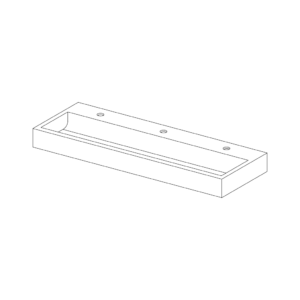 TW150TAP - 1500mm Solid Surface Wash Trough with Three Tap Holes
