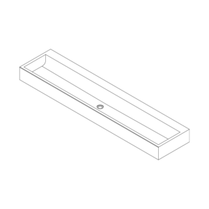 TW180NOT - 1800mm Solid Surface Wash Trough with No Tap Holes