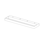 TW210TAP - 2100mm Solid Surface Wash Trough with Four Tap Holes