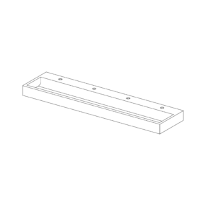 TW210TAP - 2100mm Solid Surface Wash Trough with Four Tap Holes