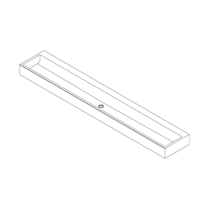 TW240NOT - 2400mm Solid Surface Wash Trough with No Tap Holes