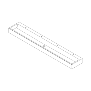 TW240TAP - 2400mm Solid Surface Wash Trough with Four Tap Holes