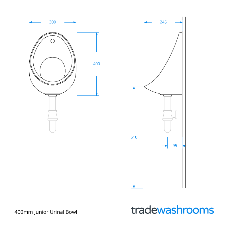 URBOW40 - Junior Urinal Bowl - 400mm