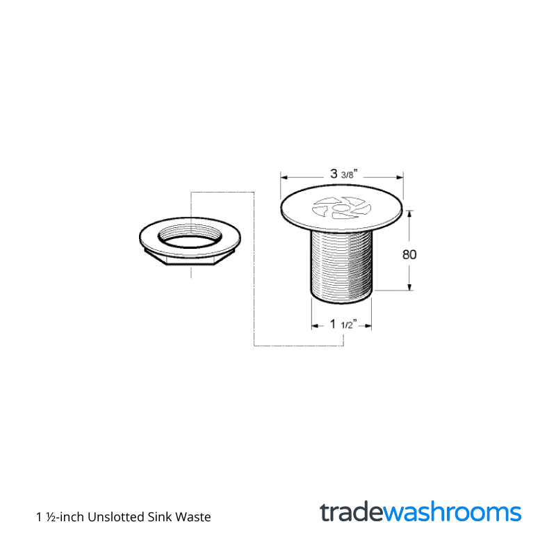 1 ½-inch Unslotted Sink Waste - Image 2