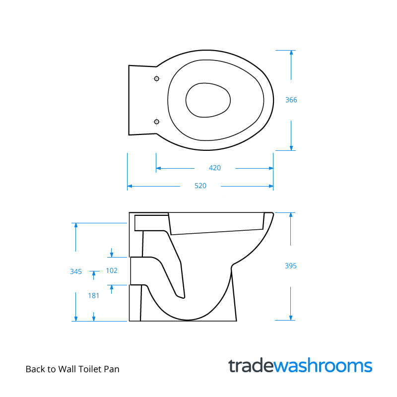 Back to Wall Toilet Pan - Image 3