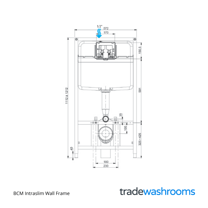 BCM Intraslim Wall Frame - Dimensions