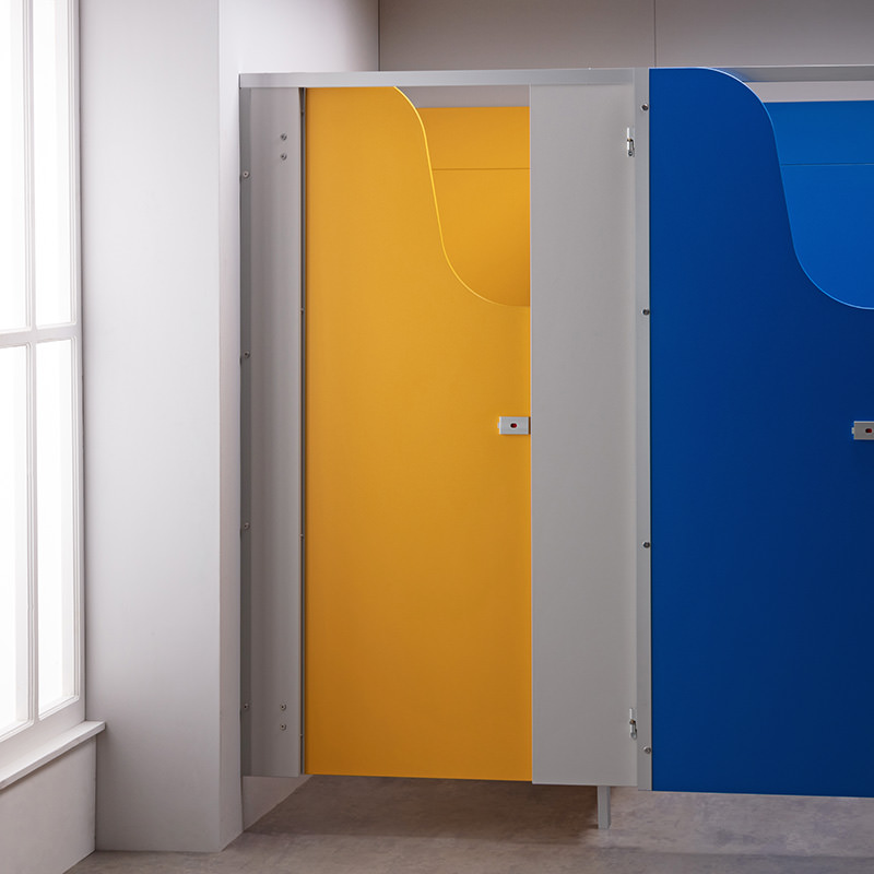 Children's Toilet Cubicle Door Pack - Yellow and Blue