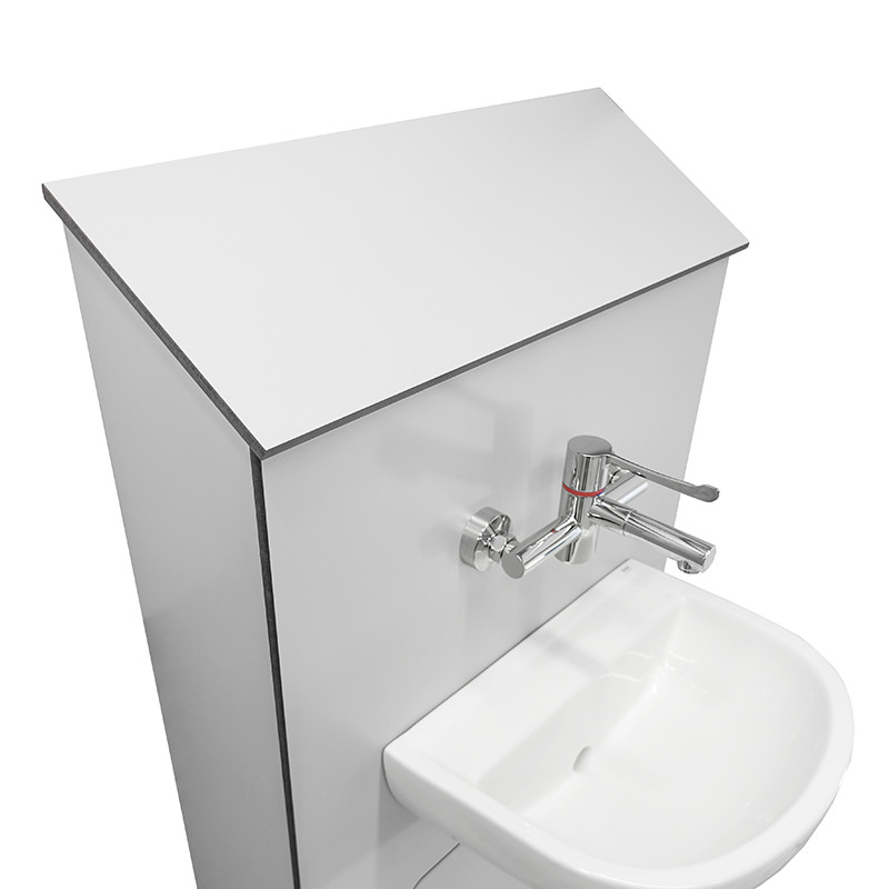 Clinical Basin Assembly with Sloping Lid