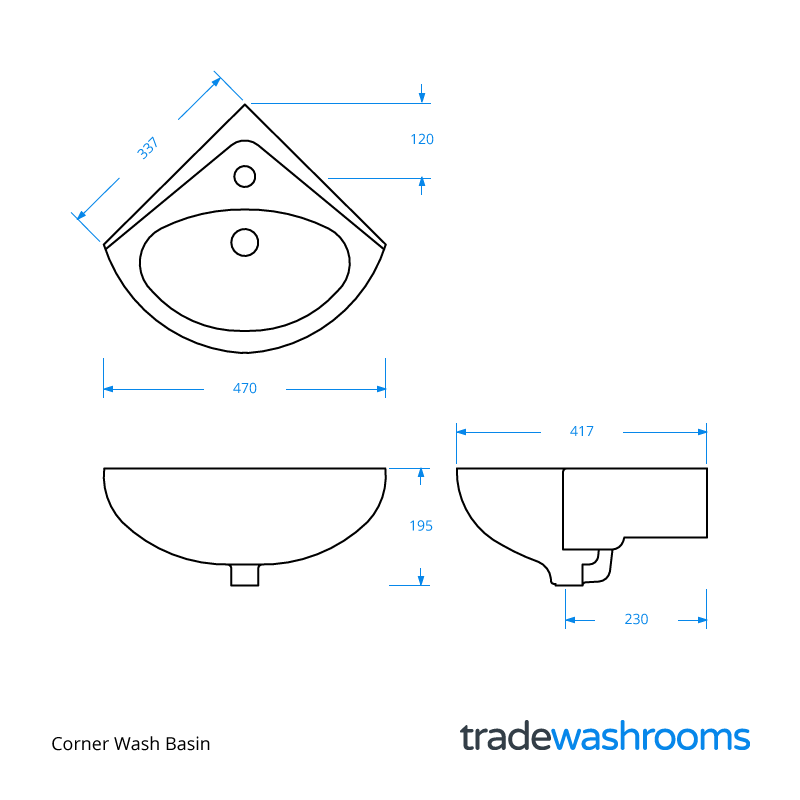 Corner Wash Basin - Image 2