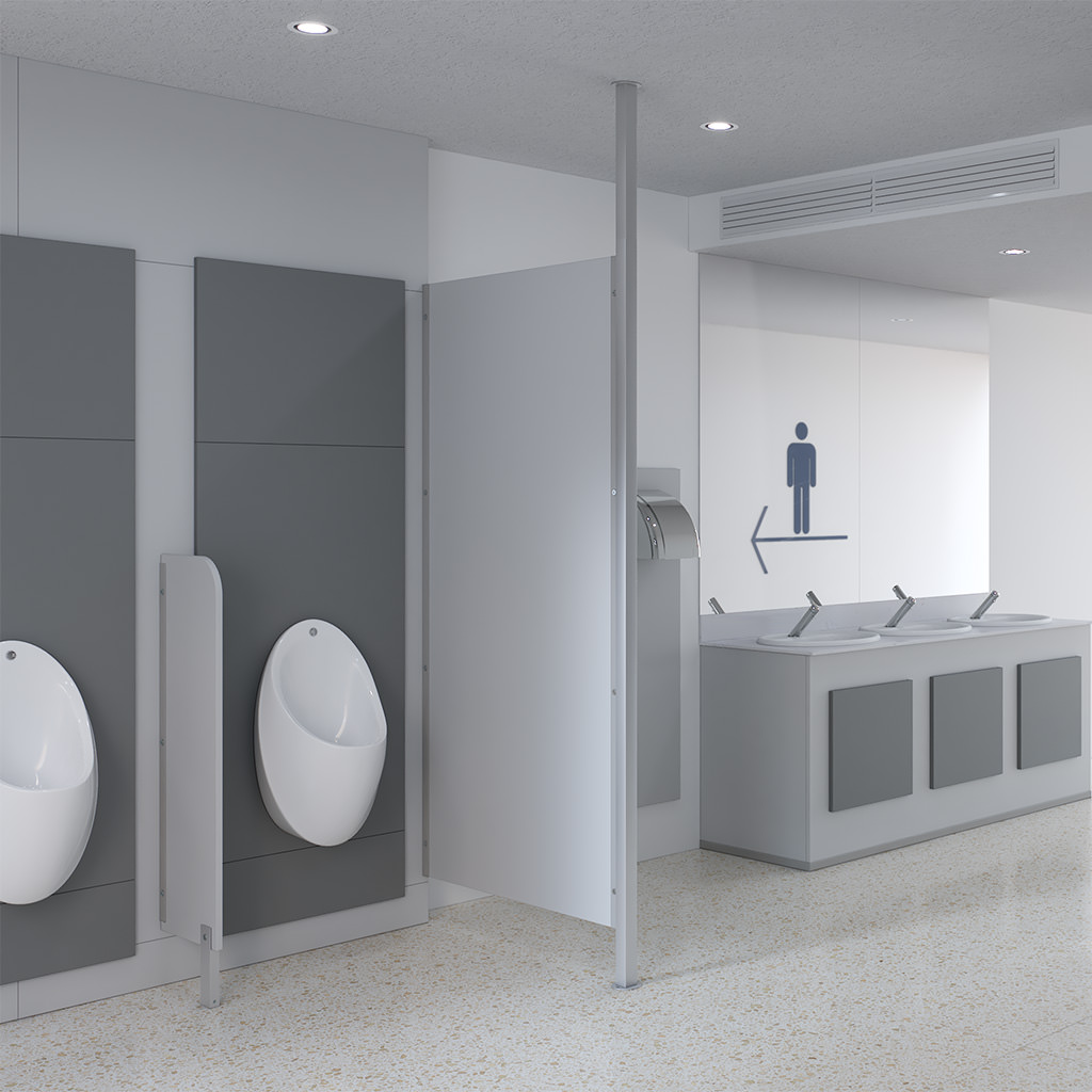Cubicle Store Urinal IPS Panels with Modesty Screen