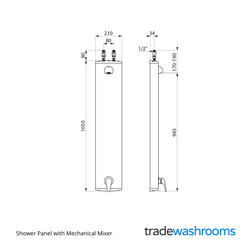 791300 - Shower Panel with Mechanical Mixer