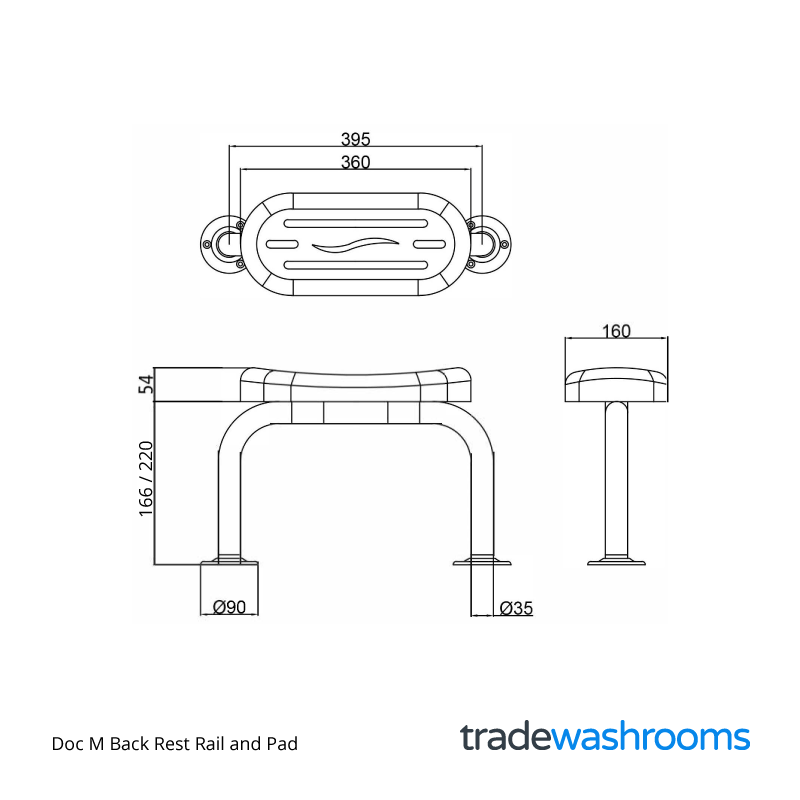 Doc M Back Rest Rail and Pad - Image 2