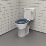 Doc M Close Coupled Toilet with Dark Blue Toilet Seat - F20-WSLX-XXX-DB