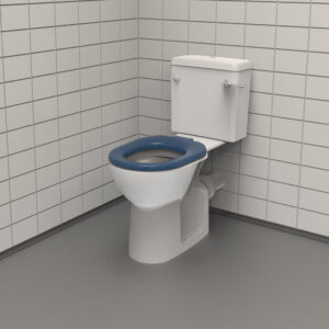 Doc M Close Coupled Toilet with Dark Blue Toilet Seat - F20-WSLX-XXX-DB