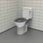Doc M Close Coupled Toilet with Dark Grey Toilet Seat - F20-WSLX-XXX-DG