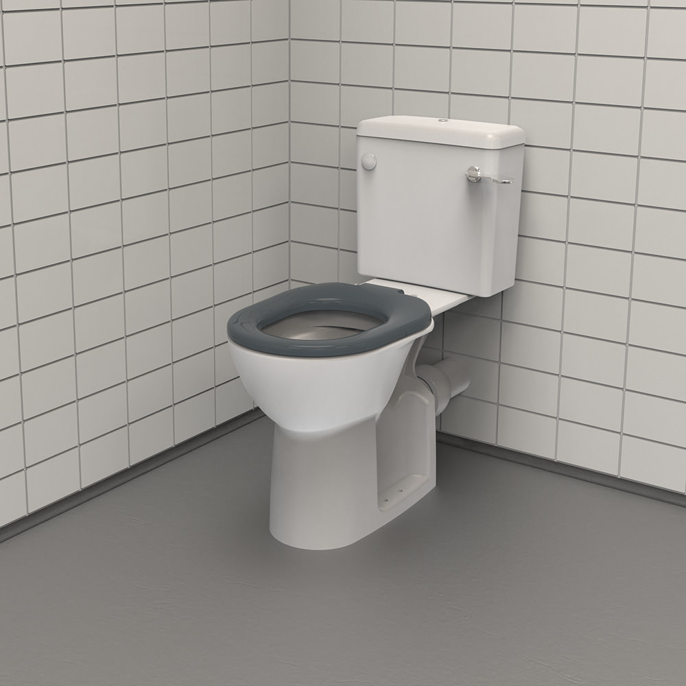Doc M Close Coupled Toilet with Dark Grey Toilet Seat - F20-WSLX-XXX-DG