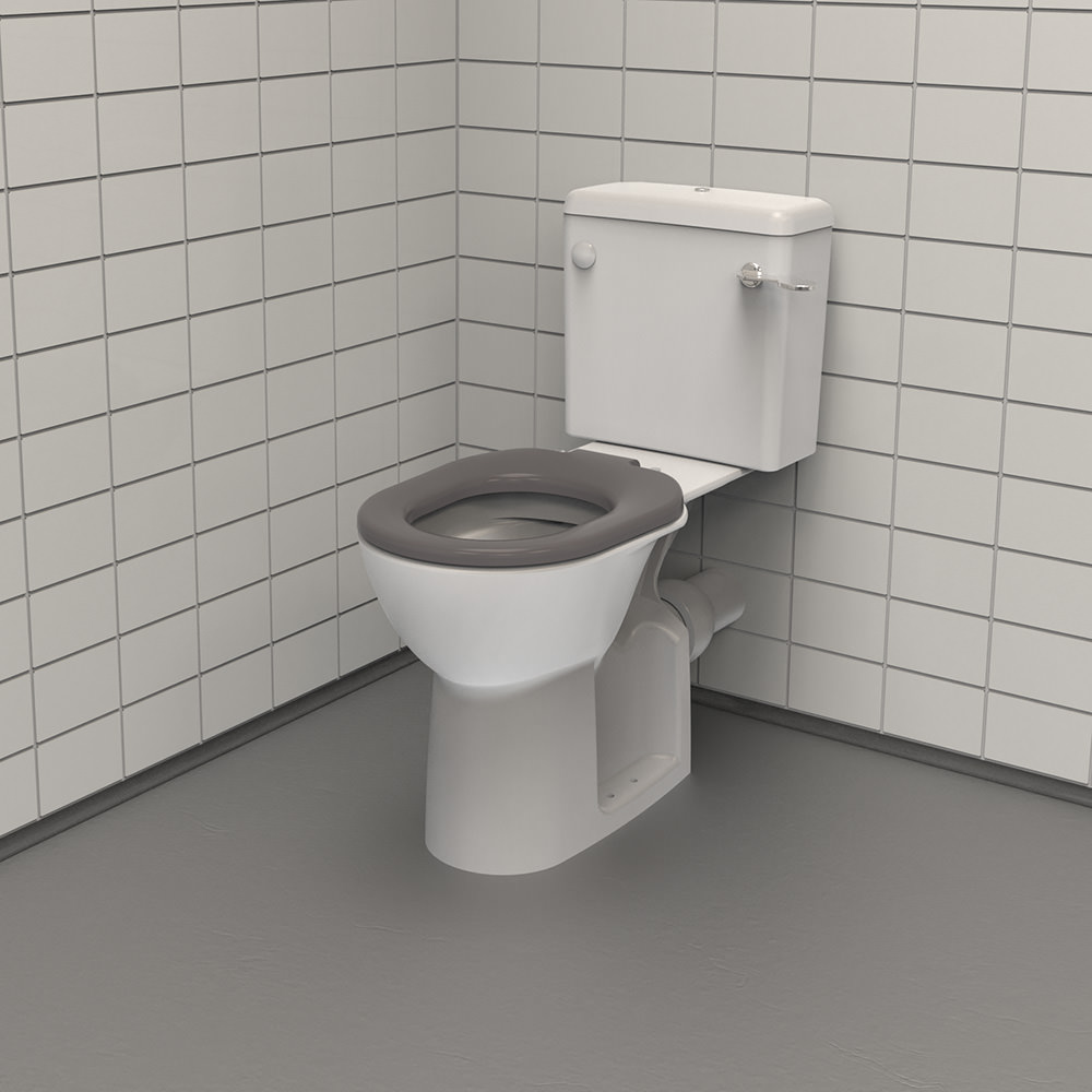 Doc M Close Coupled Toilet with Grey Toilet Seat - F20-WSLX-XXX-GY