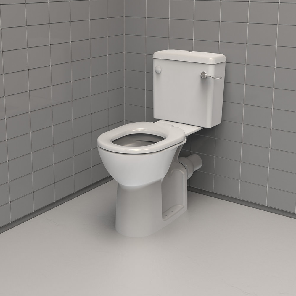 Doc M Close Coupled Toilet with White Toilet Seat - F20-WSLX-XXX-WH