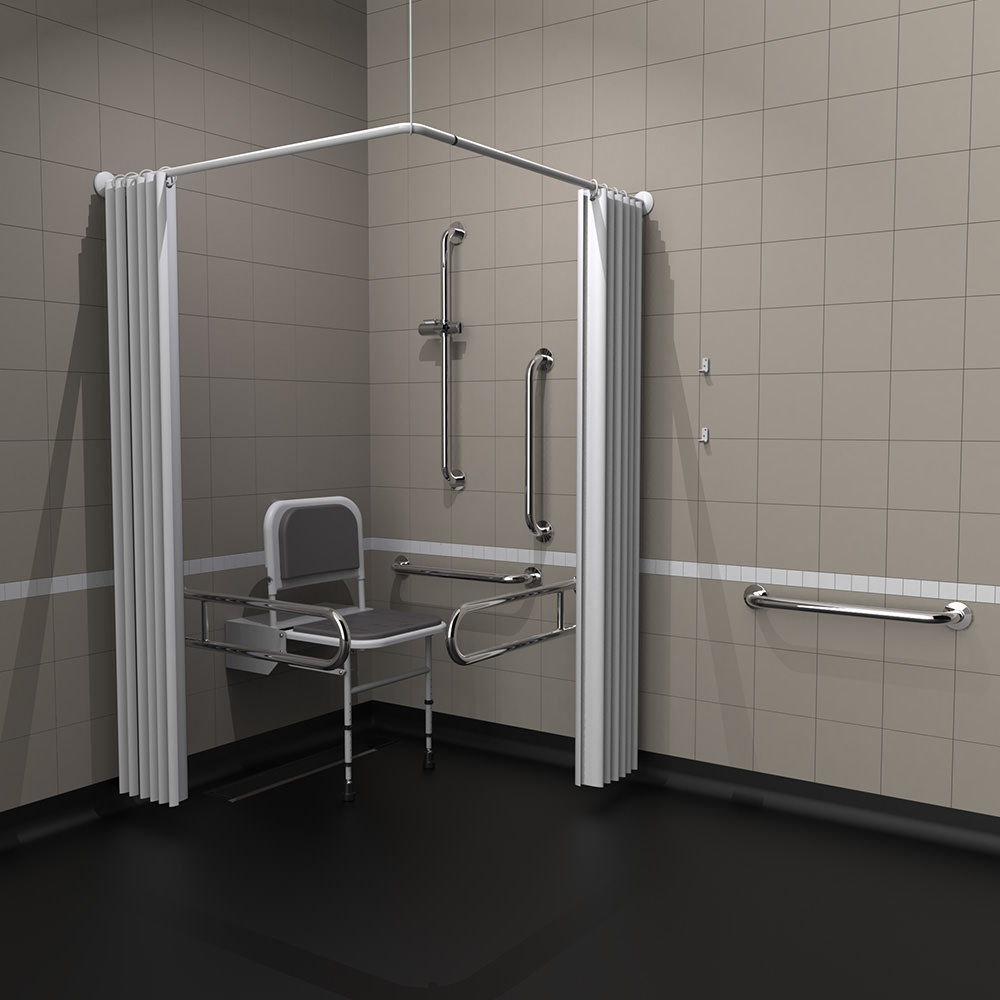 Doc M Shower Grab Rail Pack - Polished Stainless