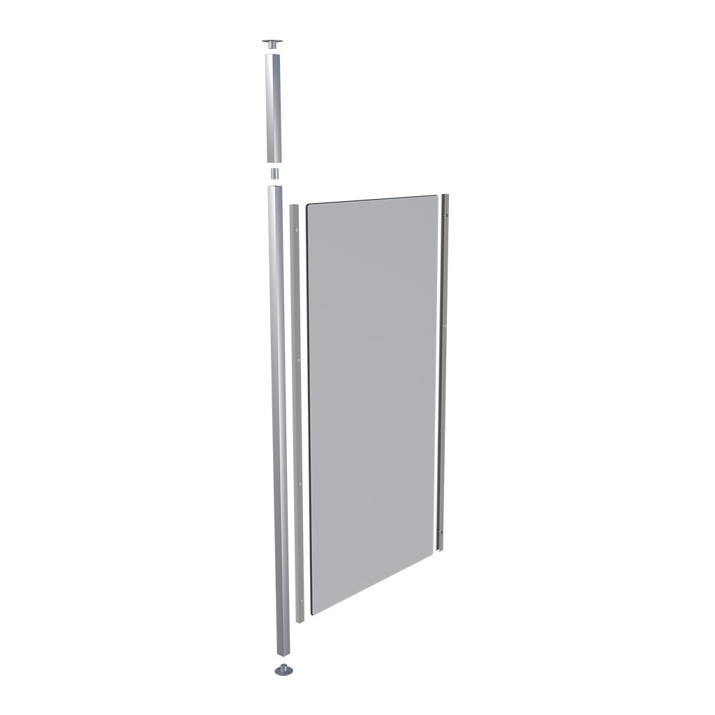 Exploded Diagram of Commercial Shower Modesty Screen
