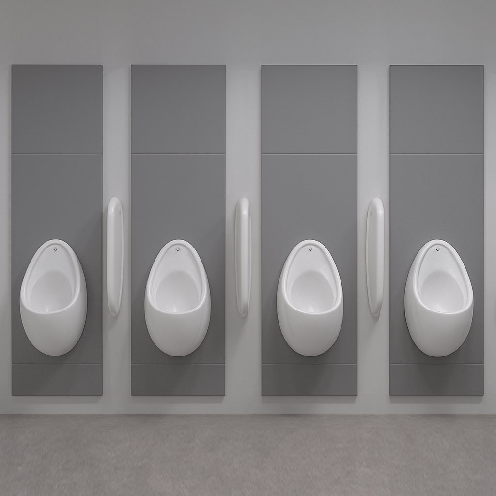 Four Urinal Set with Concealed Cistern