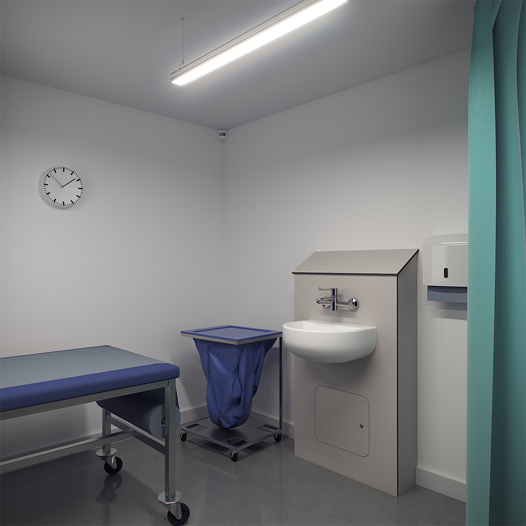 Half-Height IPS in Grey in NHS Examination Room