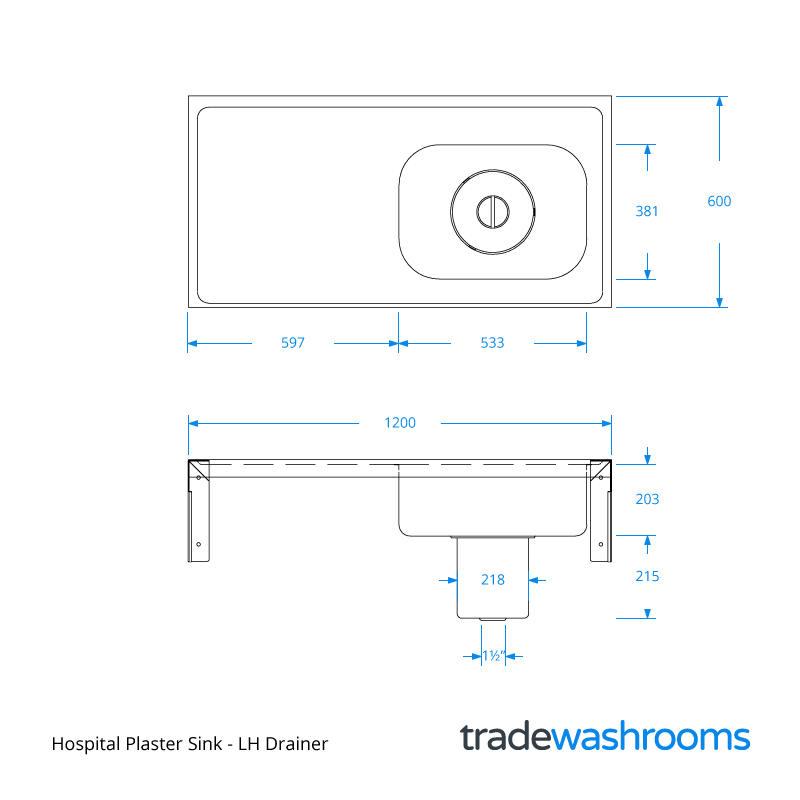 Hospital Plaster Sink Dimensions