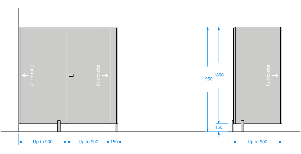 Inline Shower Cubicle with Return-End