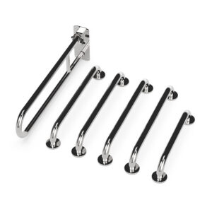 Polished Stainless Steel Doc M Toilet Grab Rail Pack