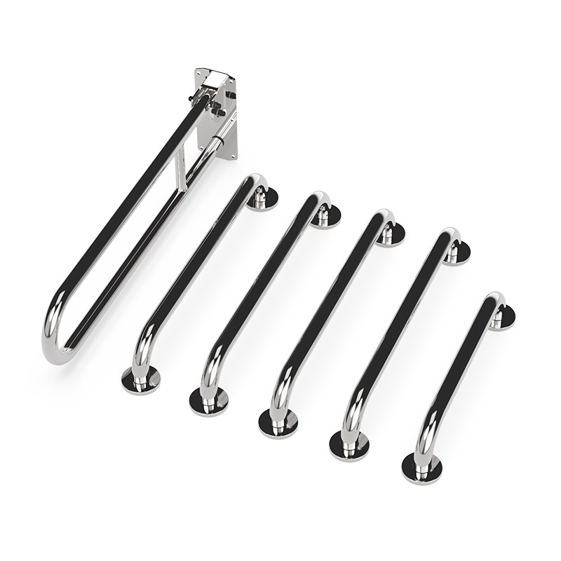 Polished Stainless Steel Doc M Toilet Grab Rail Pack