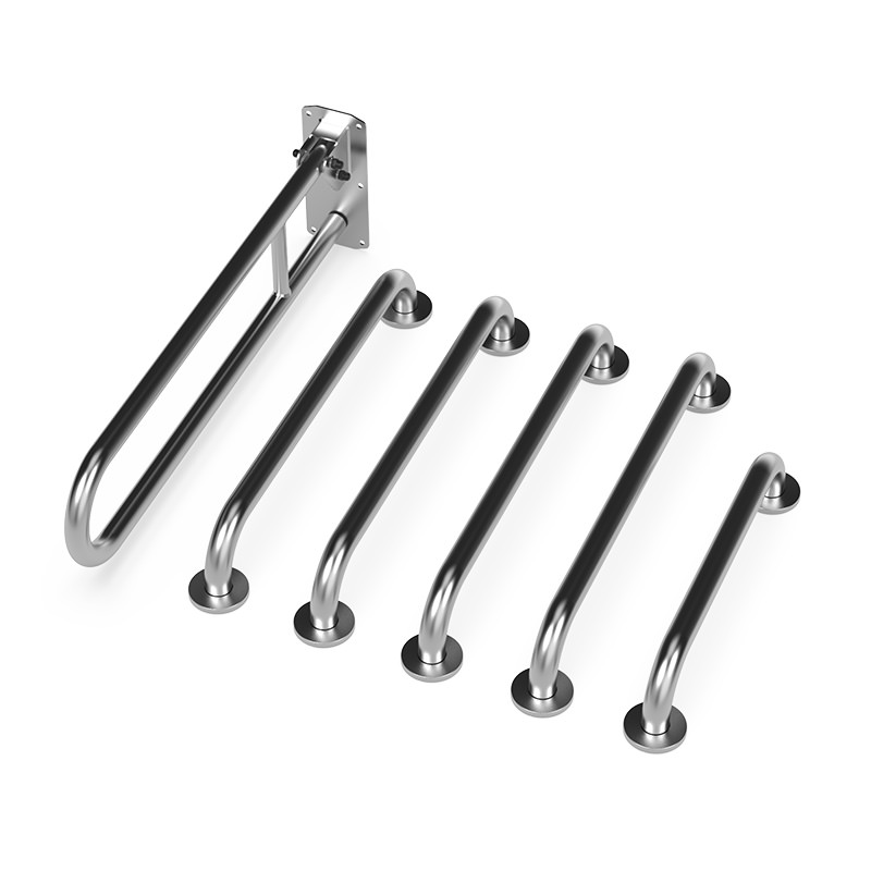 Satin Stainless Steel Doc M Toilet Grab Rail Pack