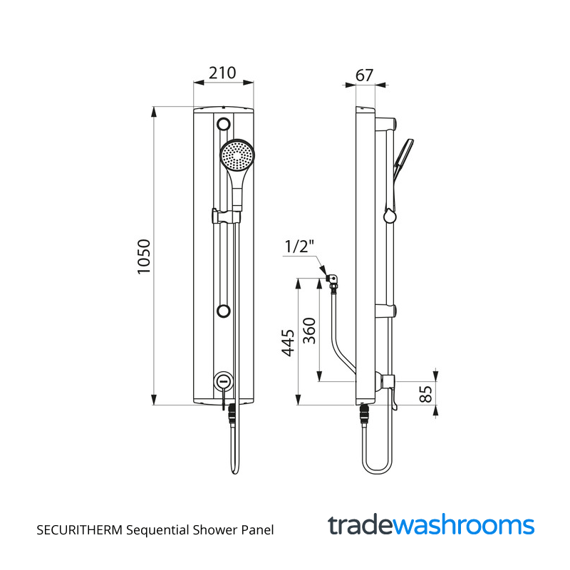 Delabie SECURITHERM Sequential Shower Panel